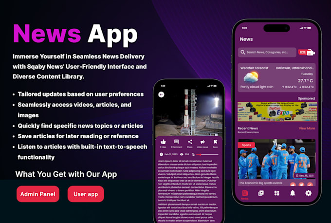 develop powerful news app for android or IOS