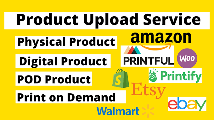 upload products on shopify, ebay, etsy, pod, wocommerce, add, product listings
