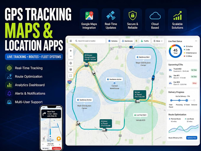 build real time gps tracking and map system