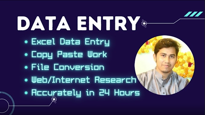do excel data entry, copy paste work, and internet research