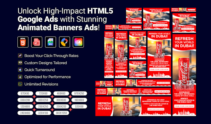 design creative animated HTML5 banner ads in 3 hours