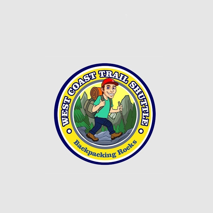 design cartoonish backpacking logo in 1 day