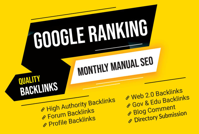 Hassanfarooqi12: I will do monthly SEO service with high quality backlinks for google top ranking for $90 on fiverr.com