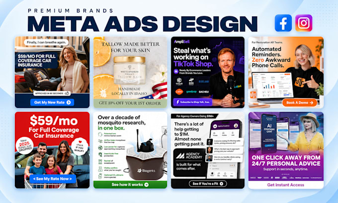 design high converting meta facebook static ad creatives
