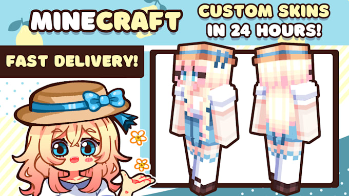 create a premium custom minecraft skin from scratch in 24hrs
