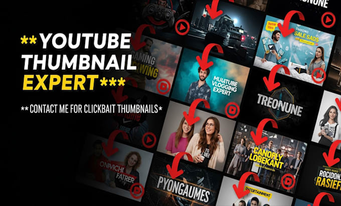 design clickbait youtube thumbnail design, high CTR, views