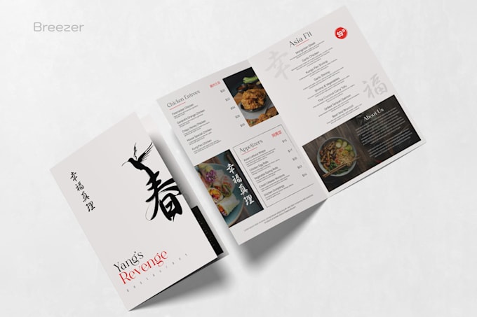 design a premium modern restaurant menu, flyer, or brochure