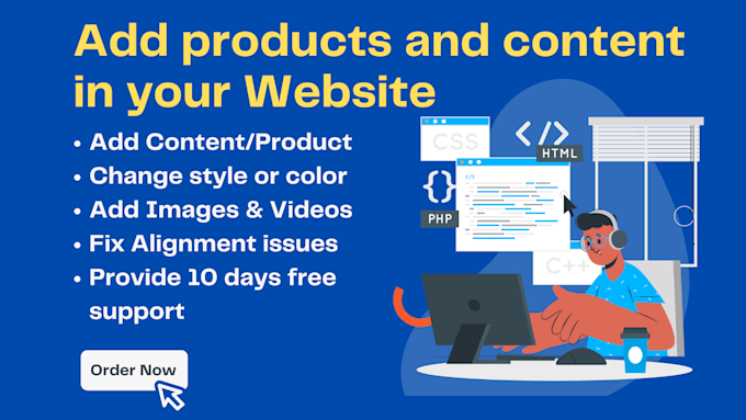 add products and content in your wordpress website