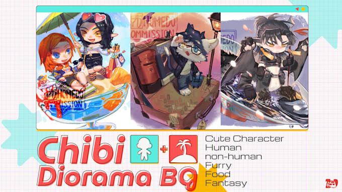 draw you chibi vignette scenes