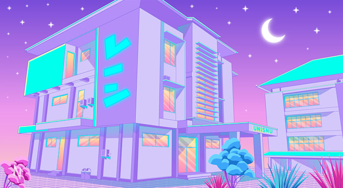 turn your photo into vaporwave style vector art