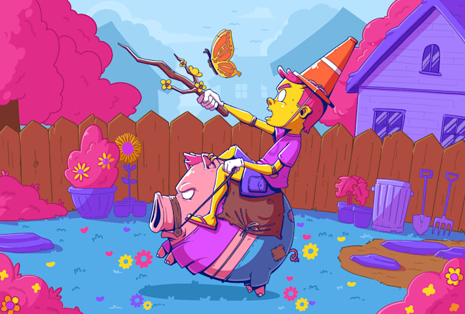 create a pop art cartoon illustration for your brand