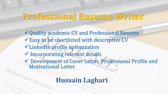 develop professional CV or resume