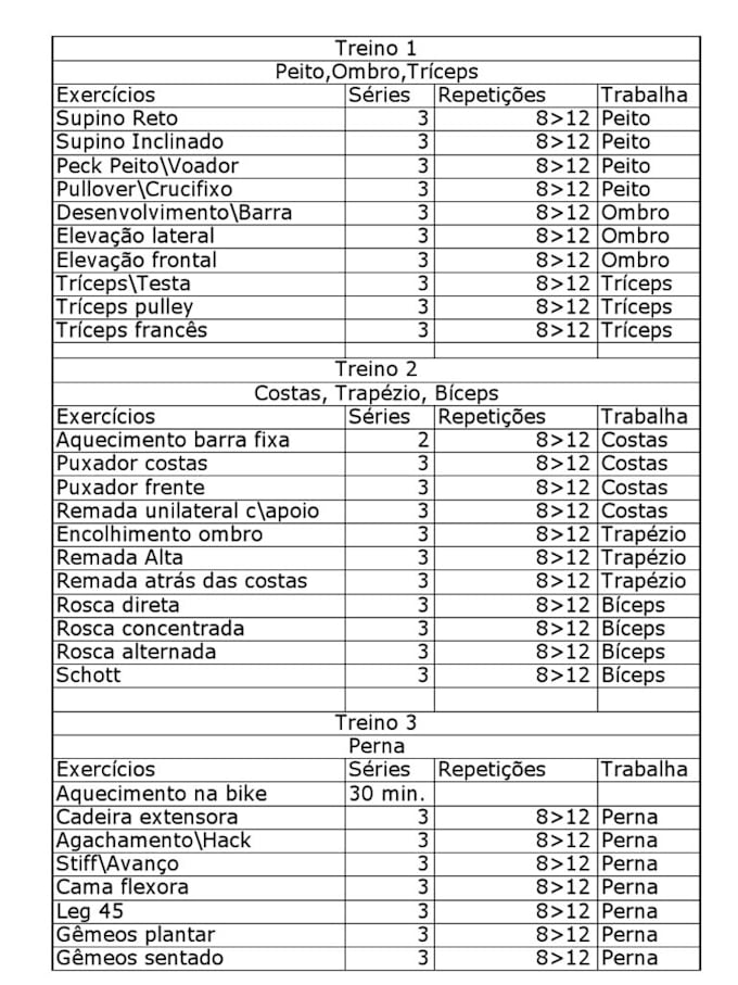 Training plans with everything explained by Carvalho9 Fiverr