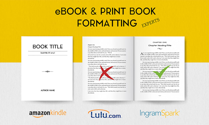 do amazon KDP book formatting, kinlde ebook formatting and paperback