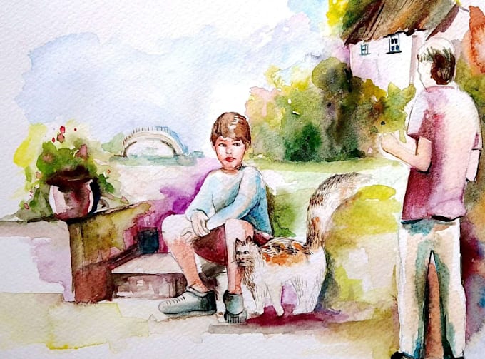 create cute water color children book illustrations