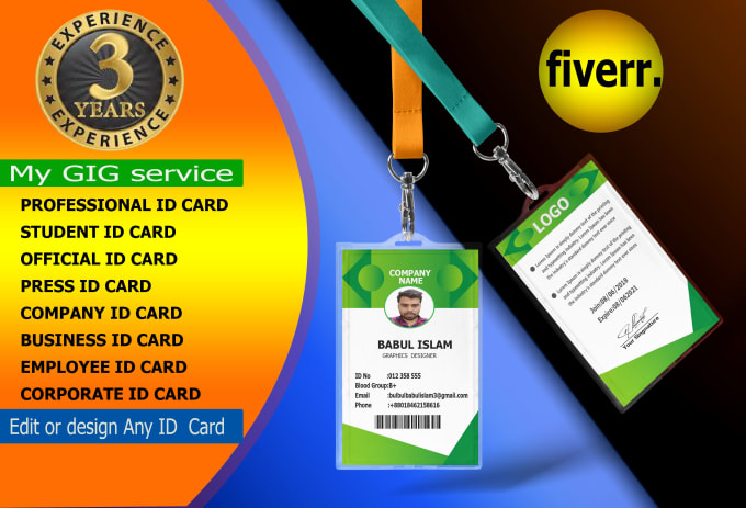 design highly professional all kinds of id card and business card