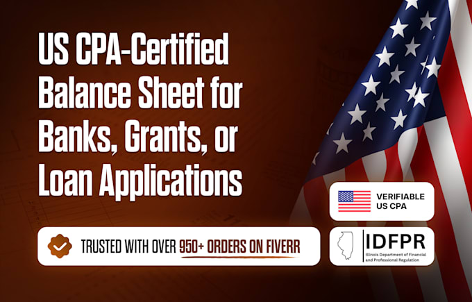 create a balance sheet for you, US active CPA