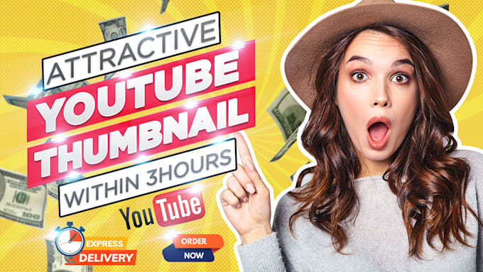 design attractive clickbait amazing youtube thumbnails within 3 hours