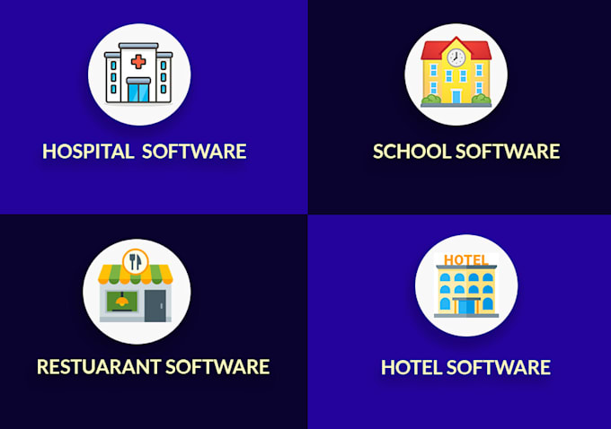 create school hotel restaurant hospital management software