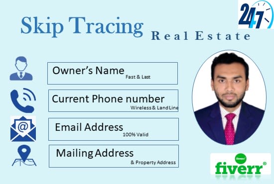 Hire a freelancer to do skip tracing with real estate