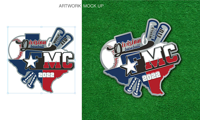 redraw and do baseball trading pin design