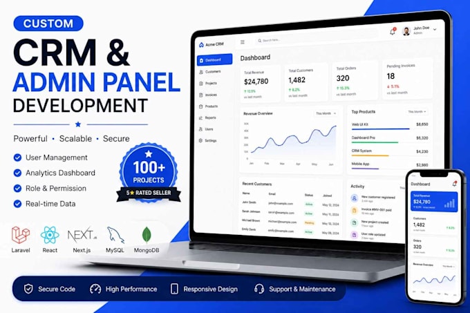 build a custom CRM, admin panel, or business dashboard