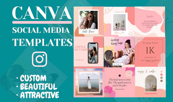 design attractive instagram canva templates,posts,ads