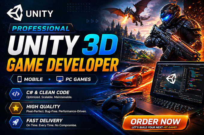 fix bugs and develop your 2d or 3d unity game