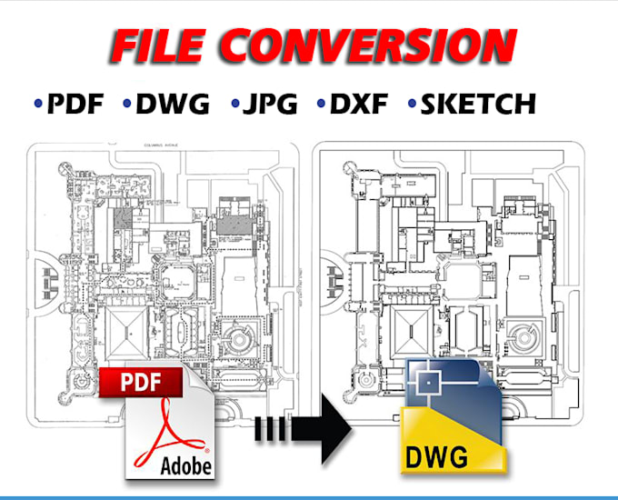 Convert pdf, image, hand made sketch to autocad dwg or revit