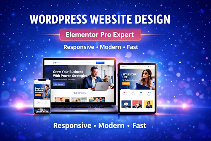 create modern wordpress website with elementor pro
