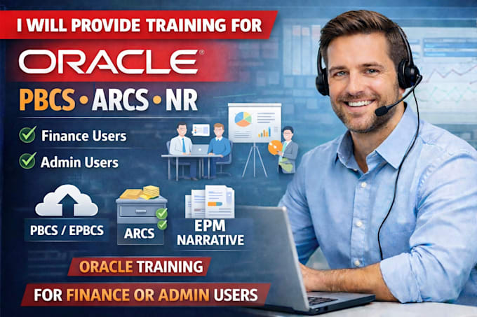 provide training on oracle pbcs, arcs and nr applications