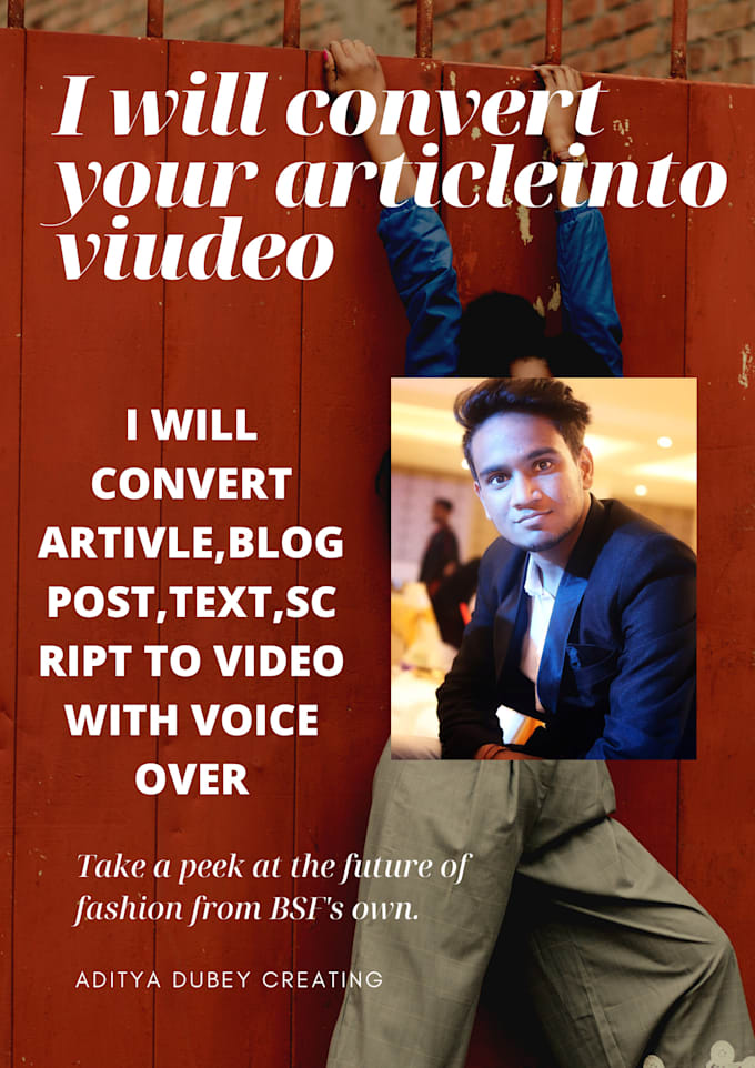 convert article into videotext, voiceover, blog post, video
