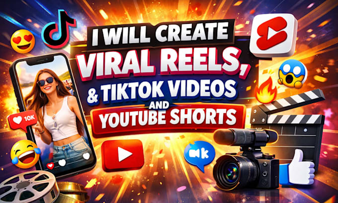 Create viral reels, tiktok videos and youtube shorts by Rimza_khan | Fiverr