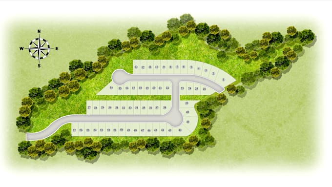 render 2d architectural site plan and master plan for real estate