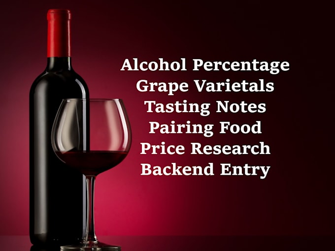do wine data entry and research them in excel or website