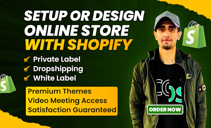 setup store and design shopify store or shopify website