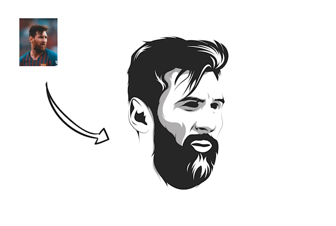 create a vector portrait art black and white
