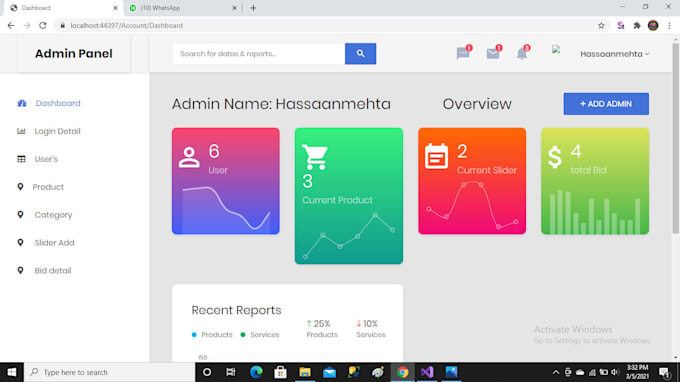 develop web application on dotnet mvc