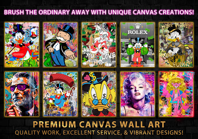 make modern canvas wall art and digital art designs