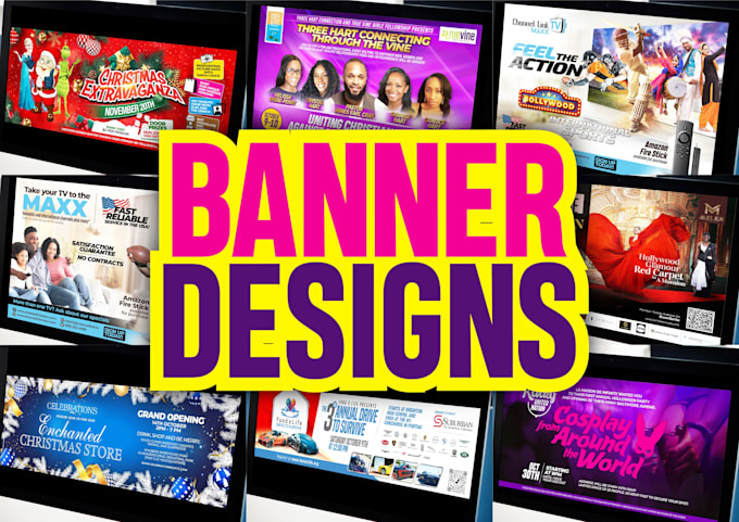 design etsy shop banners, credit repair web banners, and youtube banners
