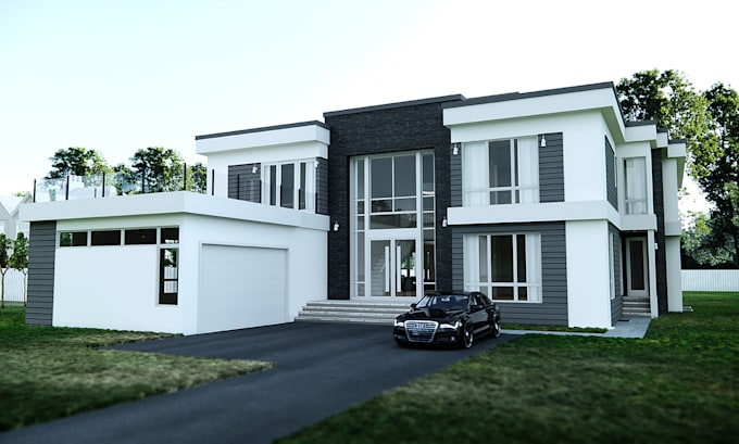 create high level 3d interior and exterior rendering