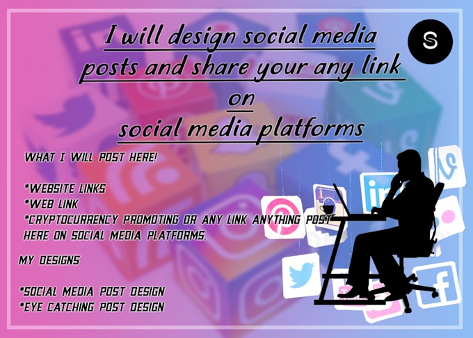 share your any link on social media platforms and design social media posts