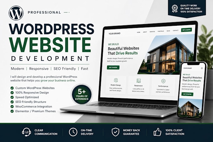 create wordpress website design and development