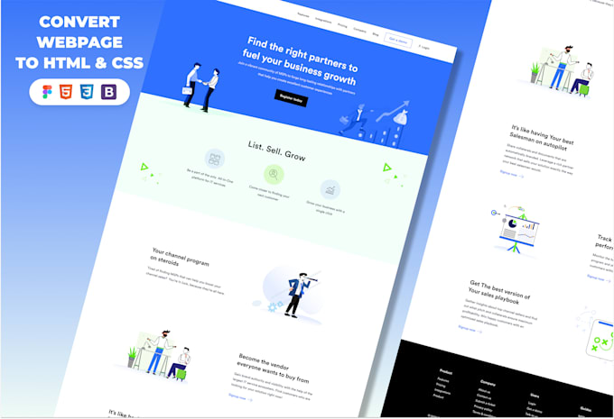 Convert your website design to html and css by Pineappledev | Fiverr