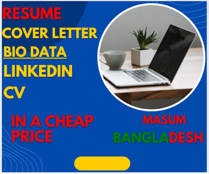 provide your professional resume,cover letter,bio data,linkedin only in 2 hours