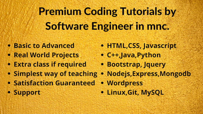 Teach you coding, java,python and full stack web development by ...