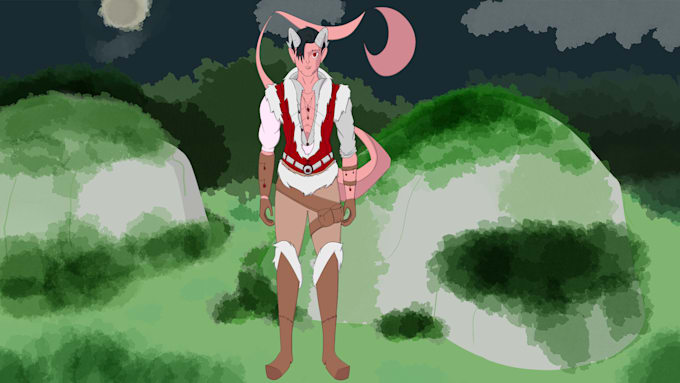 a oc or fanart with a simple background