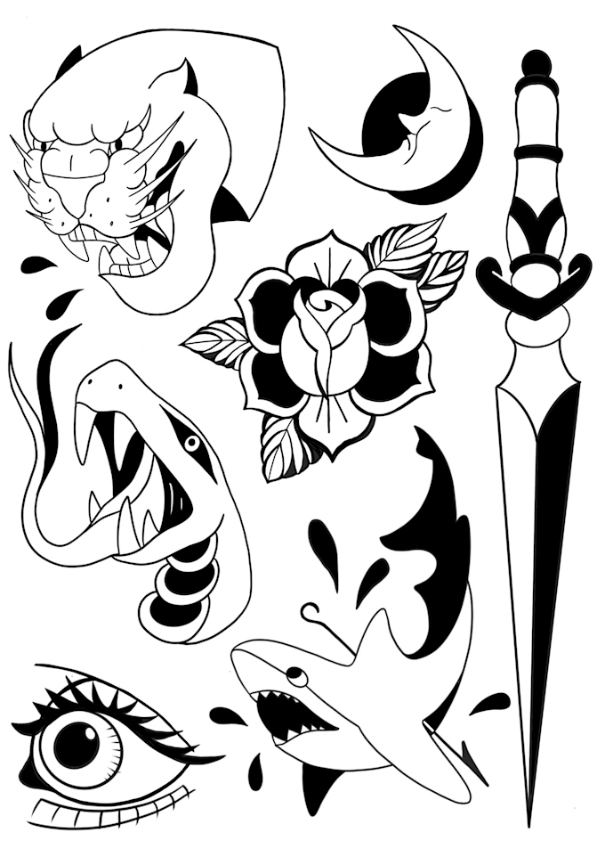 Design a simple american traditional tattoo for you by Juang16 | Fiverr