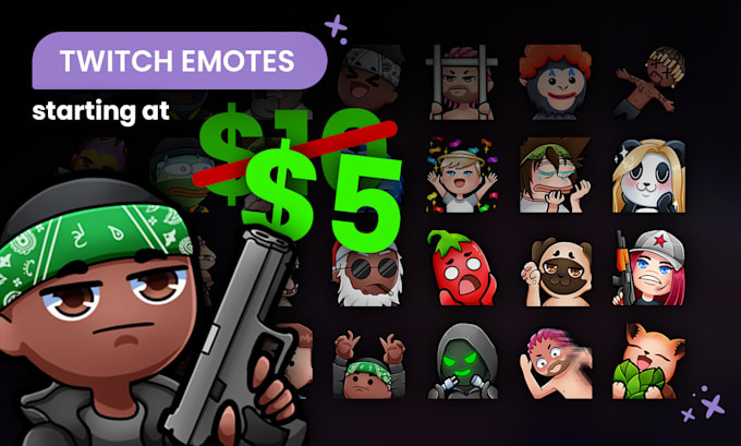 create cute twitch emotes and sub badges for your stream