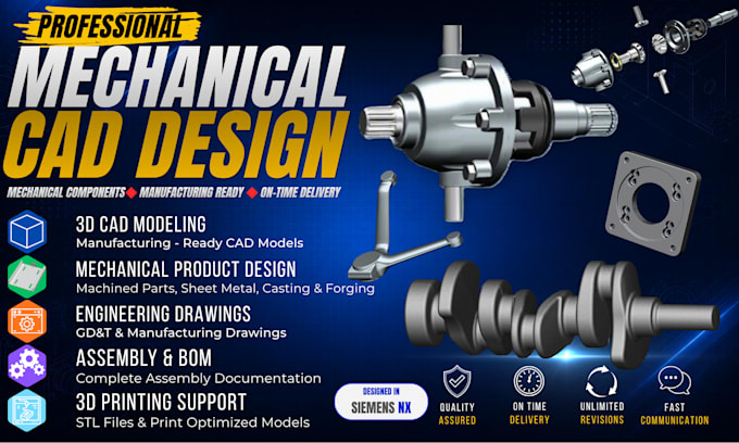 create 3d cad models for mechanical parts and assemblies
